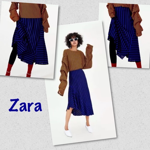 ❌SOLD❌ Zara Trafaluc Asymmetrical Ruffle maxi NWOT - Picture 4 of 8